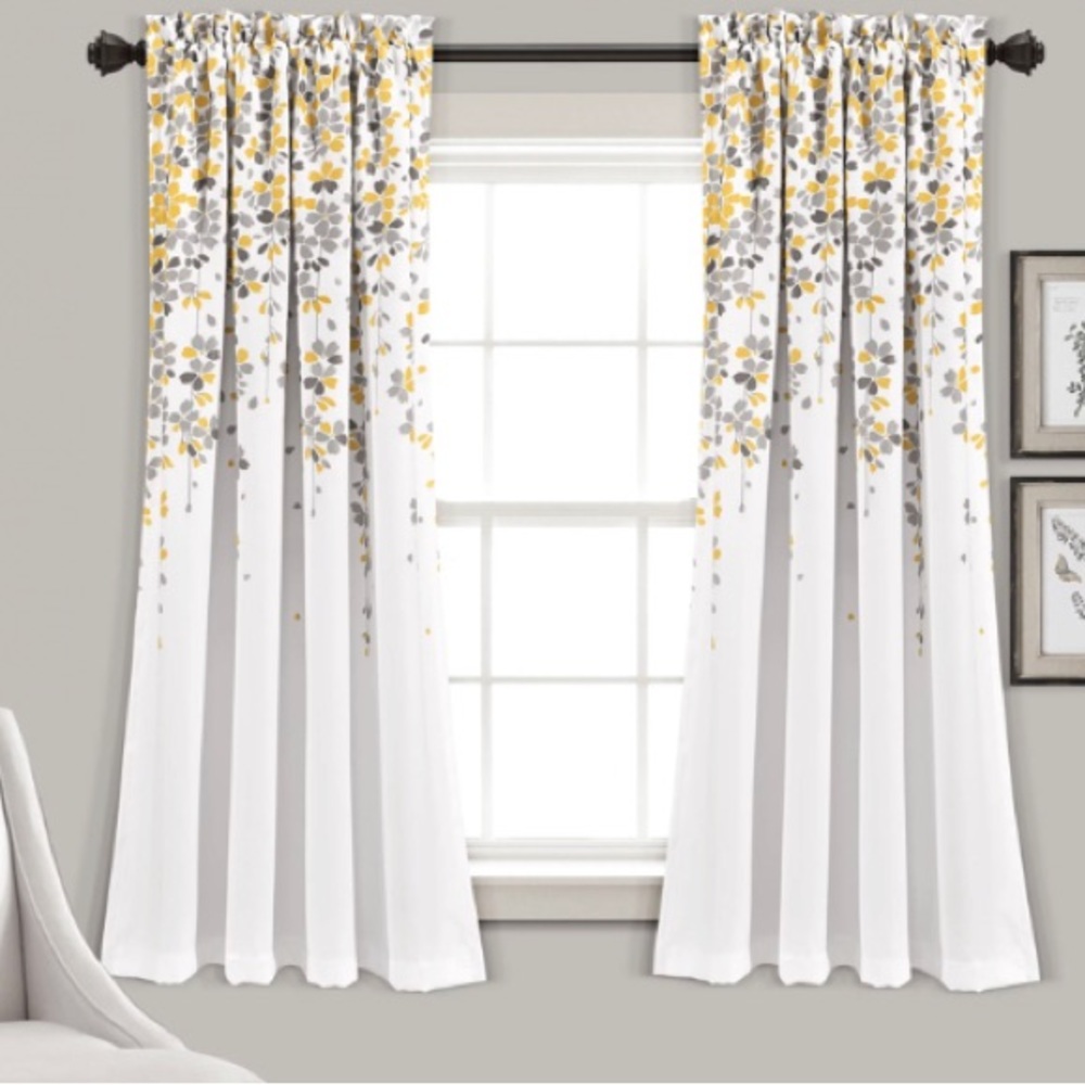 Lush Decor Weeping Flower Light Filtering Window Curtain Set